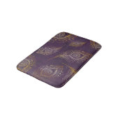 Gouden pauwenveer, violette achtergrond. badmat (Gekanteld)