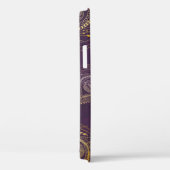 Gouden pauwenveer, violette achtergrond. Case-Mate iPhone case (Achterkant / Rechts)