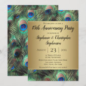 Gouden Pauwveer Elke Jaar Jubileumfeest Kaart (Voorkant / Achterkant)