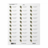 Gouden Pauwveer Retouradreslabel Etiket (Full Sheet)