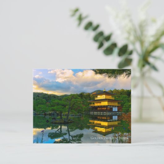 Gouden Paviljoen Tempel Kyoto Japan Landschap Briefkaart (Staand voorkant)