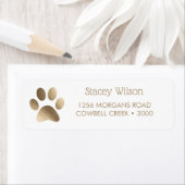 Gouden Paw Print Logo Etiket (Insitu)