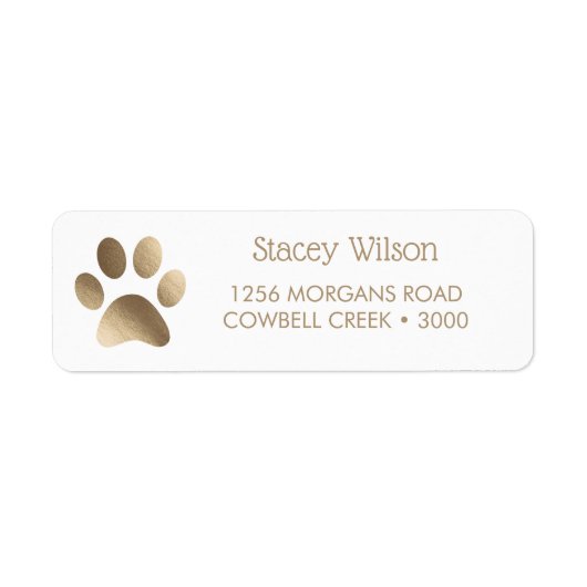 Gouden Paw Print Logo Etiket (Voorkant)