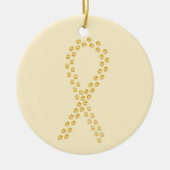 Gouden Pawprint lint Keramisch Ornament (Voorkant)
