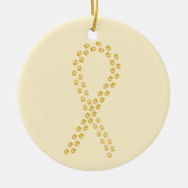 Gouden Pawprint lint Keramisch Ornament