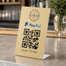 Gouden Paypal Scan om te betalen Tafelblad Display