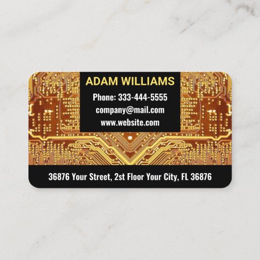 Gouden PCB-printplaat (elektronicatechnicus) Visitekaartje (Achterkant)