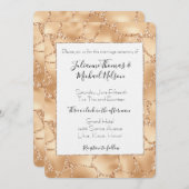 Gouden Peach Glitzy Giraffe Print Bruiloft Kaart (Voorkant / Achterkant)