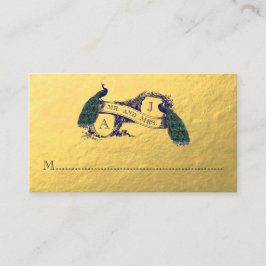 Gouden Peacock Bruiloft Plaats Kaart Plaatskaartje