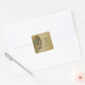 Gouden Peacock enveloppen afdichtingen Vierkante Sticker (Envelop)