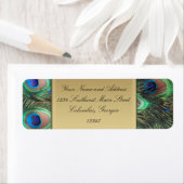 Gouden Peacock Feather Elegant adreslabel Etiket (Insitu)