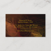 Gouden Peacock Feather Interieurontwerp Visitekaartje (Achterkant)