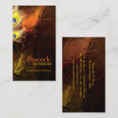Gouden Peacock Feather Interieurontwerp Visitekaartje (Voorkant / Achterkant)