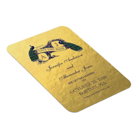 Gouden Peacock Sla de datum op Magneet (Rechterzijde)