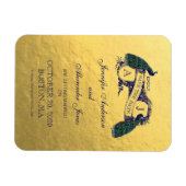 Gouden Peacock Sla de datum op Magneet (Horizontaal)