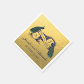 Gouden Peacock Trouwpapier servetten (Hoek)