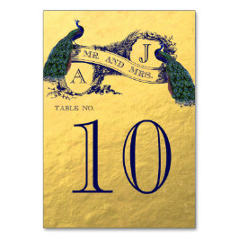 Gouden Peacock Trouwtafel nummer Kaart