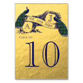 Gouden Peacock Trouwtafel nummer Kaart (Achterkant)