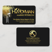 Gouden Peeling Verf Splatter Handyman Visitekaartje (Voorkant / Achterkant)