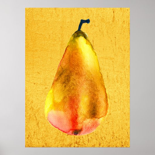 Gouden Peer Fruit kunst Poster (Voorkant)