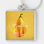 Gouden Peer fruitkunst Sleutelhanger (Voorkant)
