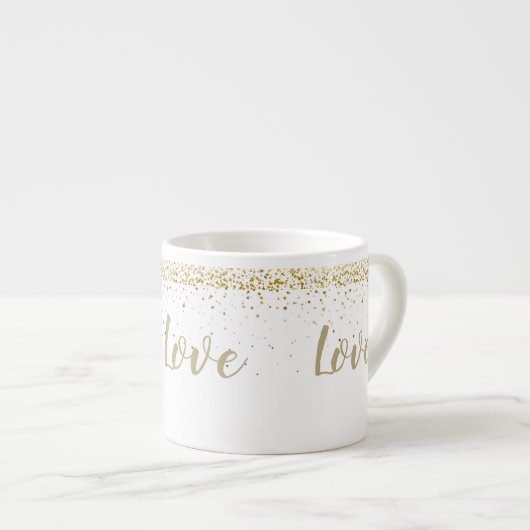 Gouden Peitite Stars Liefde Espresso Mok (Voorkant rechts)