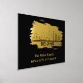 gouden Peking skyline lengtegraad breedtegraad Folie Afdrukken (Laagn)