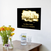 gouden Peking skyline lengtegraad breedtegraad Folie Afdrukken (Laag (Keuken))