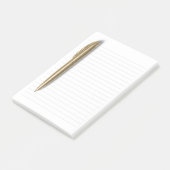 Gouden Pen Gelinieerde 3M Post-it® Notities Notes (Schuin)