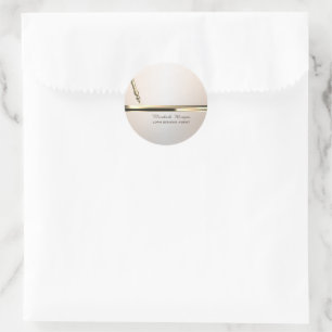 Gouden Pen Streep Lumineus Notaris Ronde Sticker