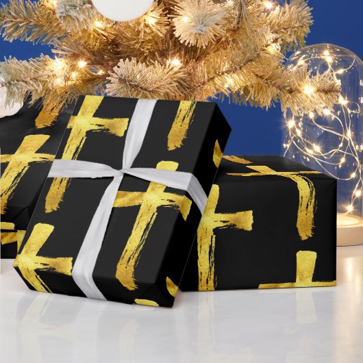 Gouden penseelkruis - Christelijk Jesus Christ Cru Cadeaupapier (Feestdagen)