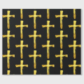 Gouden penseelkruis - Christelijk Jesus Christ Cru Cadeaupapier (Vlak)