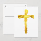 Gouden penseelkruis - Christelijke God Jesus Cruci Feestdagenkaart (Voorkant / Achterkant)
