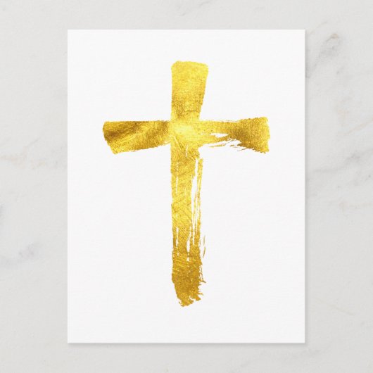 Gouden penseelkruis - Christelijke God Jesus Cruci Feestdagenkaart (Voorkant)