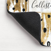 Gouden penseelstreken Moderne Kunstzinnige Polka D Muismat (Hoek)