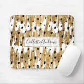 Gouden penseelstreken Moderne Kunstzinnige Polka D Muismat (Met muis)