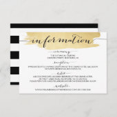 Gouden penseelstreken We doen bruiloft informatie Informatiekaartje (Voorkant / Achterkant)