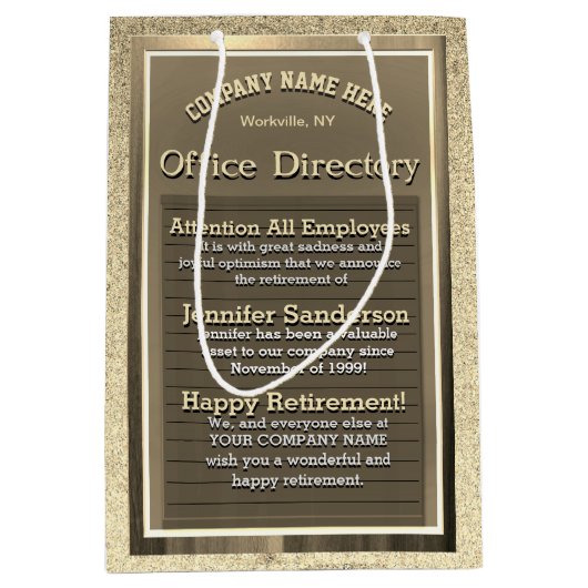  gouden pensioenteken medium cadeauzakje (Voorkant)