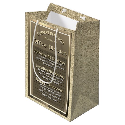  gouden pensioenteken medium cadeauzakje (Voorkant Gekanteld)