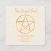 Gouden pentagram vierkante visitekaartje (Achterkant)