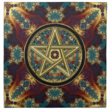 Gouden Pentakel Fractale Magische Altaar Doek Bann