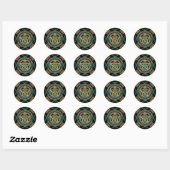 Gouden Pentakel Magie Fractals Ronde Sticker (Vel)