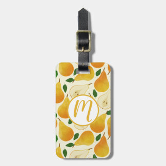 Gouden Peren Patroon Bagagelabel