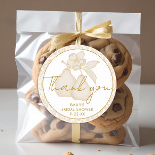 Gouden Perfect Pear Bruiloftsborrel Bedankt Favor Ronde Sticker