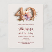 Gouden perzik bloem beige budget 40e verjaardag (Voorkant)