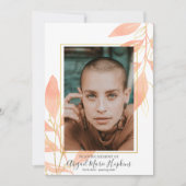 Gouden perzik bloemig in liefdevolle herinnering b bedankkaart (Voorkant)