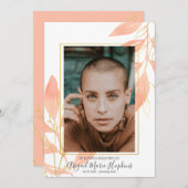 Gouden perzik bloemig in liefdevolle herinnering b bedankkaart (Voorkant / Achterkant)