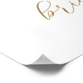 Gouden Perzik Bloemige Bruiloft Feest Welkomstpost Poster (Hoek)