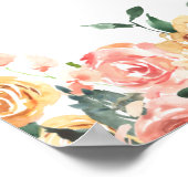 Gouden Perzik Bloemrijke Verloof Feest Welkomstpos Poster (Hoek)