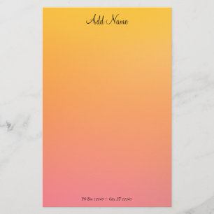 Gouden perzik ombre gepersonaliseerd briefpapier